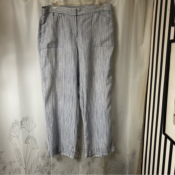 Chico's Pants - Chico's Blue and White Striped Linen Chinos , size Chico’s 3